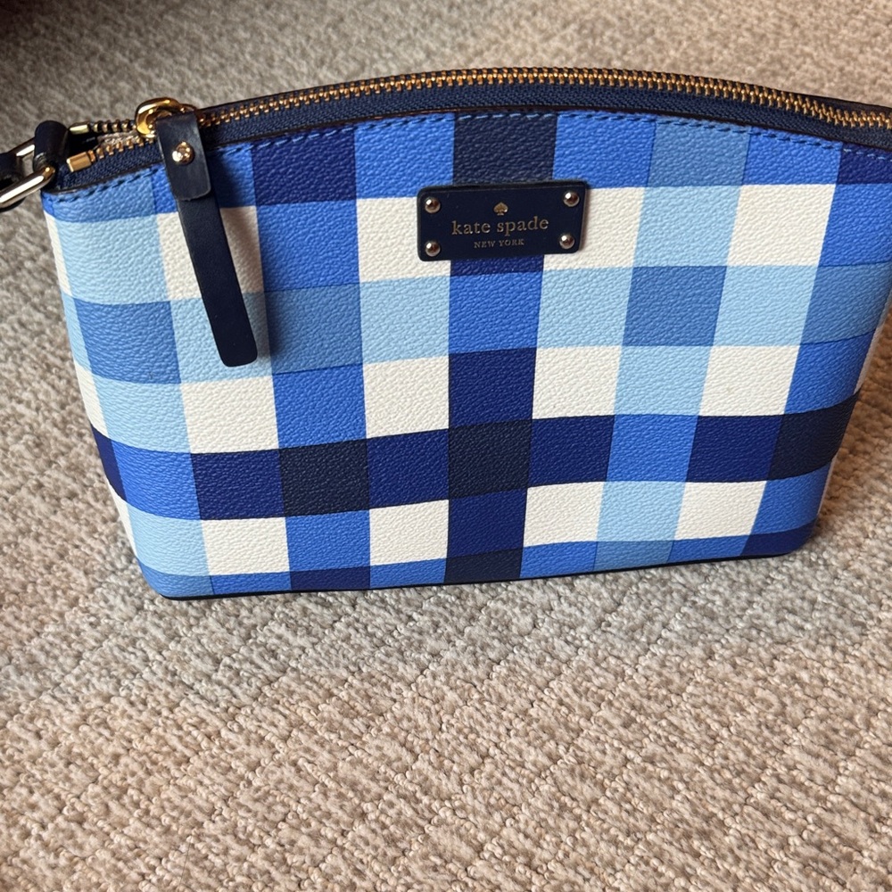kate spade Blue & White Gingham Crossbody